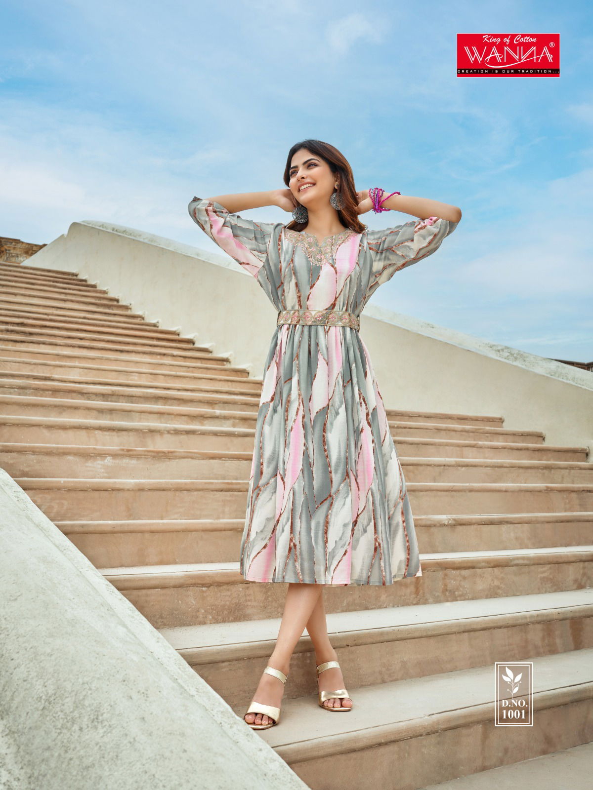 Cindrella By Wanna Neck Embroidery Rayon Designer Kurtis Wholesale Market In Surat
